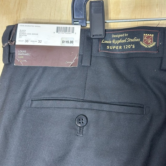 Louis Raphael Luxe Men’s Dress Pants Hidden Extension 36X32. 100% Worsted Wool - Picture 9 of 13